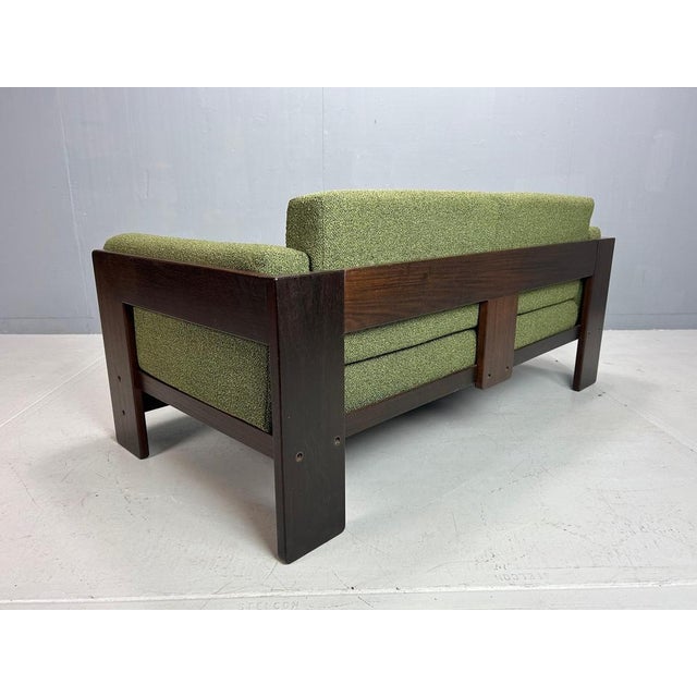 Vintage Italian Green Boucle Bastiano Two-Seater Sofa by Tobia Scarpa for Knoll, 1960s For Sale - Image 9 of 14