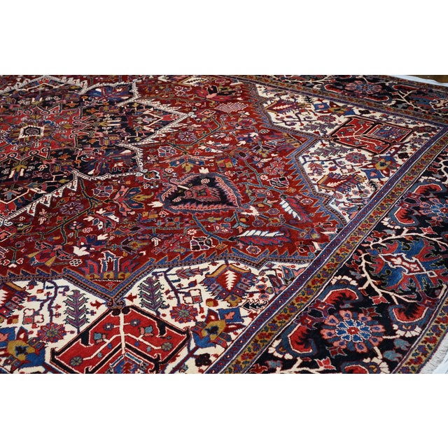 Textile Vintage Heriz Rug 11'2'' X 15'2'' For Sale - Image 7 of 10