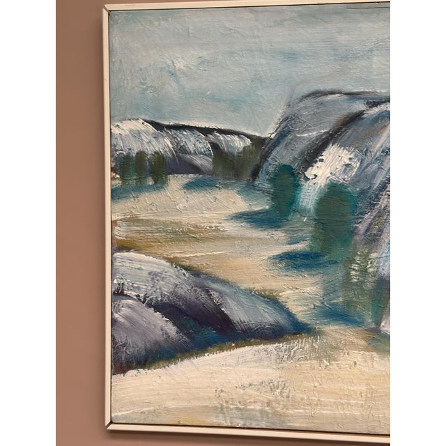 Original swedish oil on canvas – “valleys” by k. Svanvik – signed – vintage & framed – 71 × 56 cm (28" × 22") an...