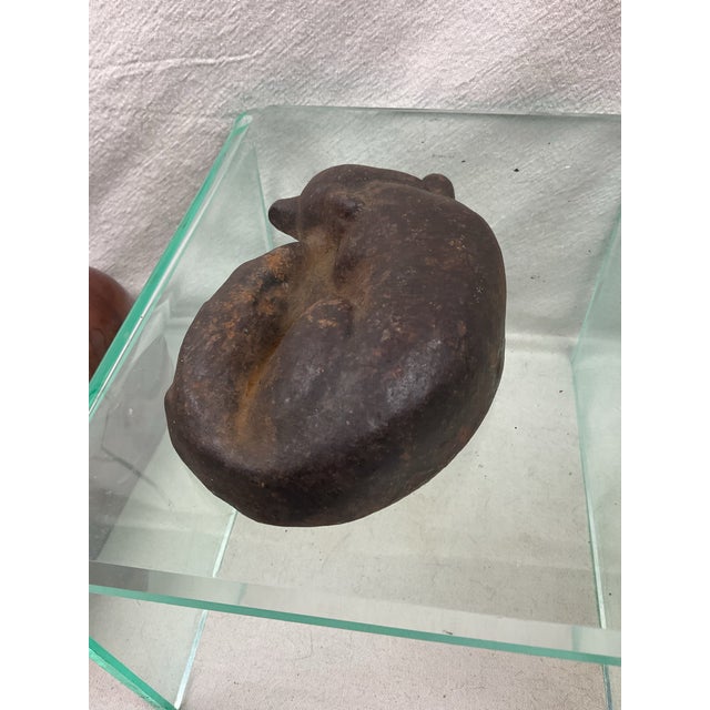 American Antique Resting Fox Iron Doorstop For Sale - Image 3 of 5