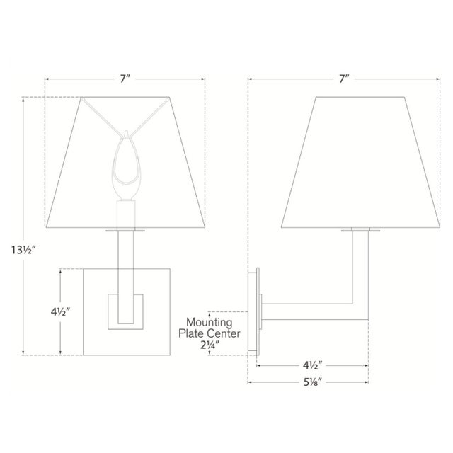 Architectural Wall Sconce in Polished Nickel with Square Linen Shade Designer: Studio VC Finish: Polished Nickel Height:...