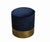 Mid-Century Modern Brass and Blue Velvet Cylindrical Stool in the style of Luigi Caccia Dominioni, Italy, 1970s For Sale - Image 3 of 7