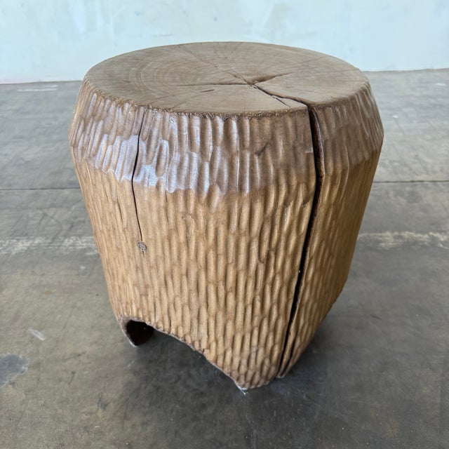 Reclaimed Walnut Side Table or Stump For Sale - Image 4 of 7