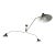 Contemporary Serge Mouille–Style 3-Arm Ceiling Lamp — Sculptural Modernist Lighting, Brass Hardware, Pristine For Sale