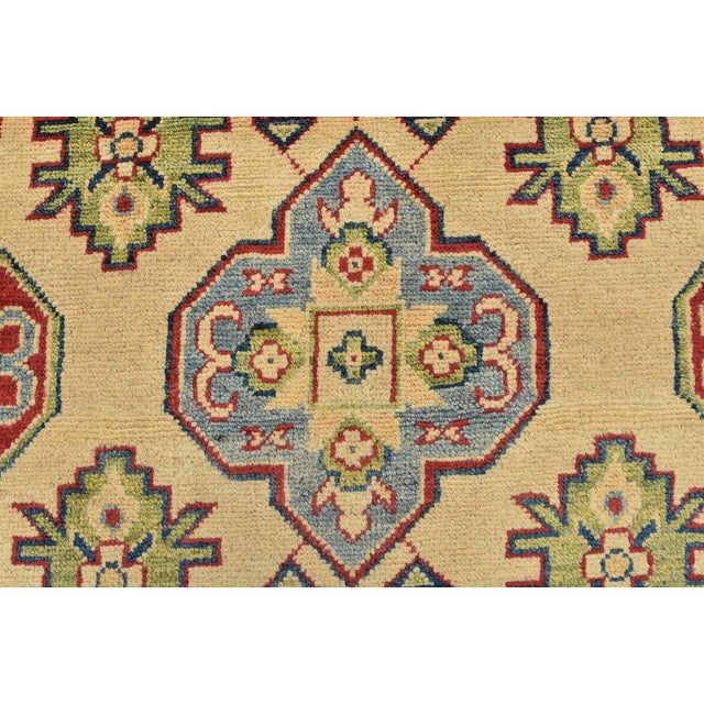 Kazak Rug 6'2'' X 9'11'' Beige Wool Tribal Hand-Knotted Oriental Carpet For Sale - Image 9 of 12