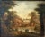 Oil on oak panel. Wood frame and gilded stucco (accidental). decorated with a landscape filled with fishermen. 19th...