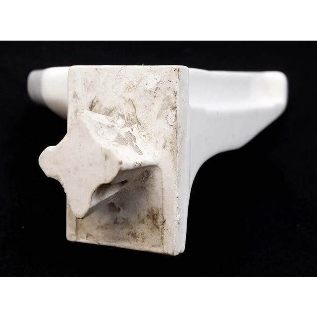 Mid 20th Century Mid 20th Century Reclaimed White Ceramic Corner Wall Cup & Toothbrush Holder For Sale - Image 5 of 5