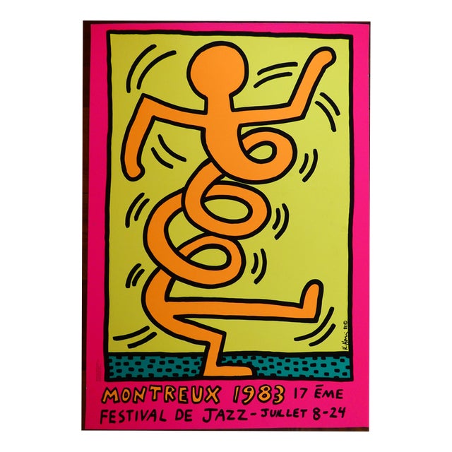 Keith Haring, Montreux Jazz Festival (orange), 1983, Serigraph For Sale