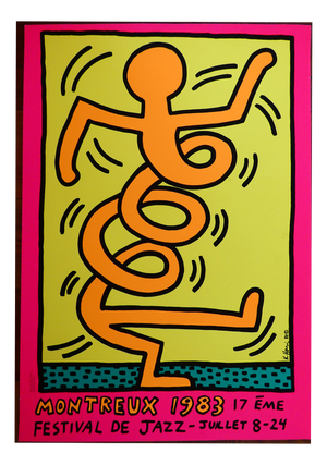 Keith Haring, Montreux Jazz Festival (orange), 1983, Serigraph