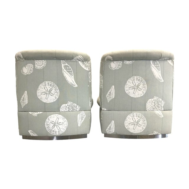 Vintage Steve Chase Slipper Chairs With Chrome Base For Sale - Image 9 of 11