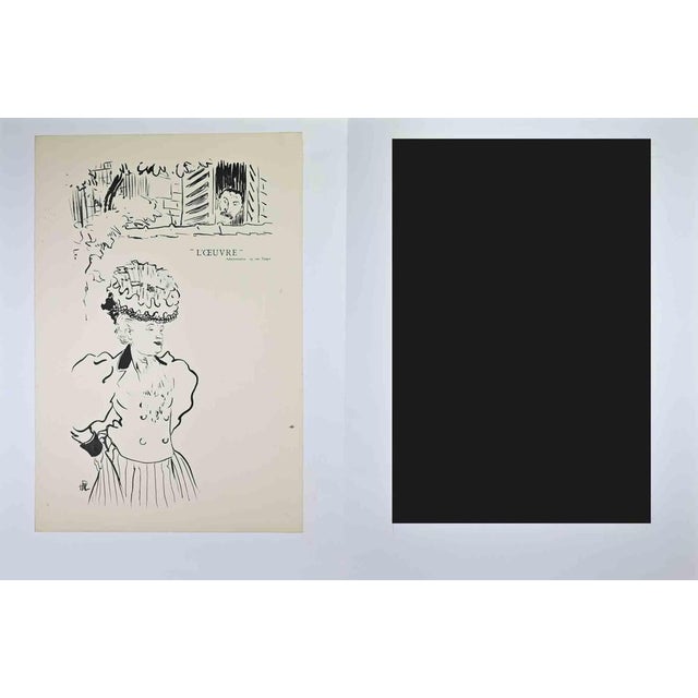 Original lithograph, realized in the last years of 19th Century. Specimen "avant la lettre", before the text. A striking...