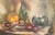 Original still life on canvas from France. Presented in it's original carved wood frame, with subtle gilding details...