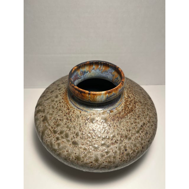 Mid-Century Modern 1990s Vintage David Salk Studio Art Pottery Ceramic Vase Signed For Sale - Image 3 of 8