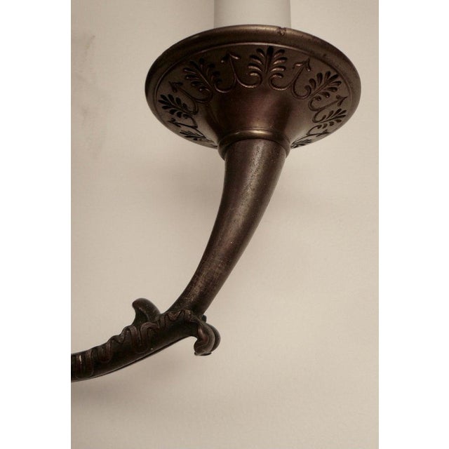 Pair Signed E F. Caldwell Neo-Classical Style Bronze Sconces For Sale - Image 9 of 12