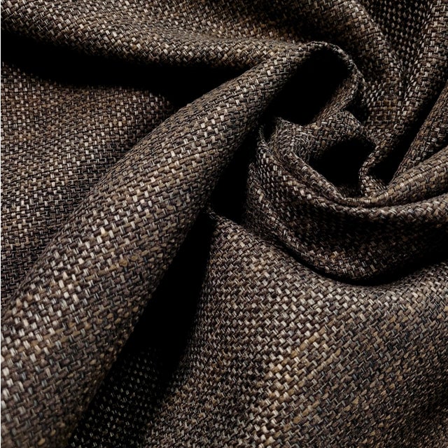 2010s Colefax & Fowler "Stratford" Brown Linen Blend Basketweave Chenille- 5 Yards For Sale - Image 5 of 6