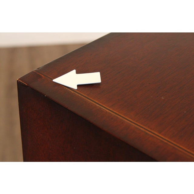 Brown Edwardian Style Custom Mahogany Inlaid High Chest Of Drawers For Sale - Image 8 of 18
