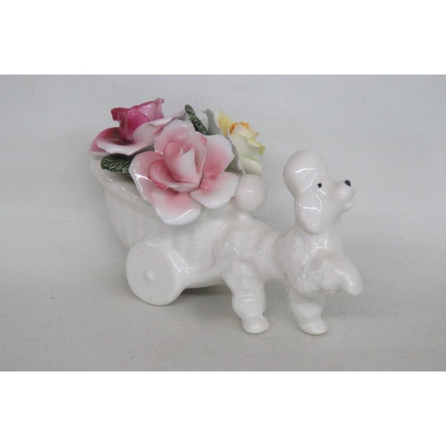 Thorley Bone China Figurine Poodle Pulling Cart of Flowers Made in England 5155b For Sale - Image 13 of 16