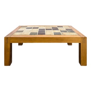 Coffee Table in Elm and Porcelain Stoneware from Maison Regain For Sale
