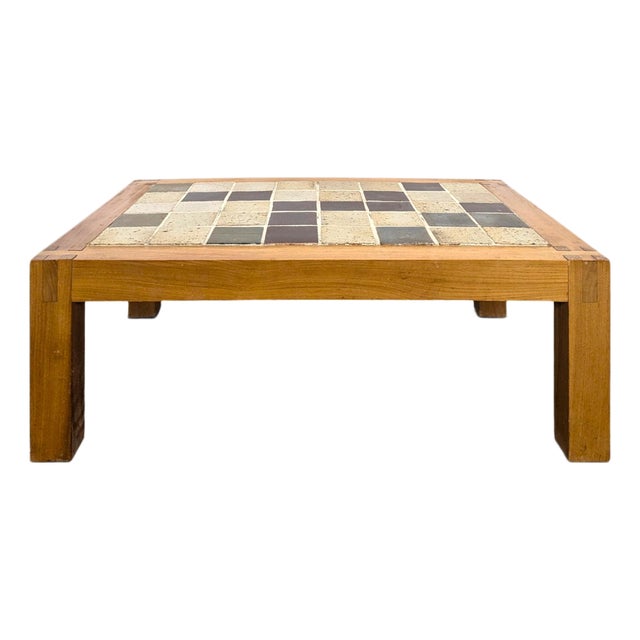 Coffee Table in Elm and Porcelain Stoneware from Maison Regain For Sale