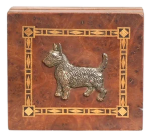 Art Deco Scotty Dog Inlaid Trinket Box