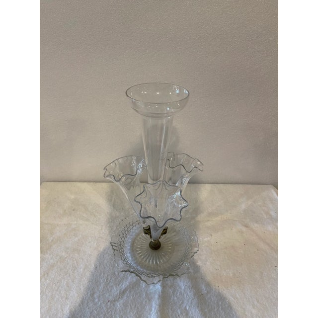 Glass Antique Victorian Clear Epergne Centerpiece For Sale - Image 7 of 7