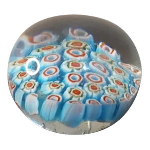 1980s Murano Italy Art Glass With Thick Canes Paperweight