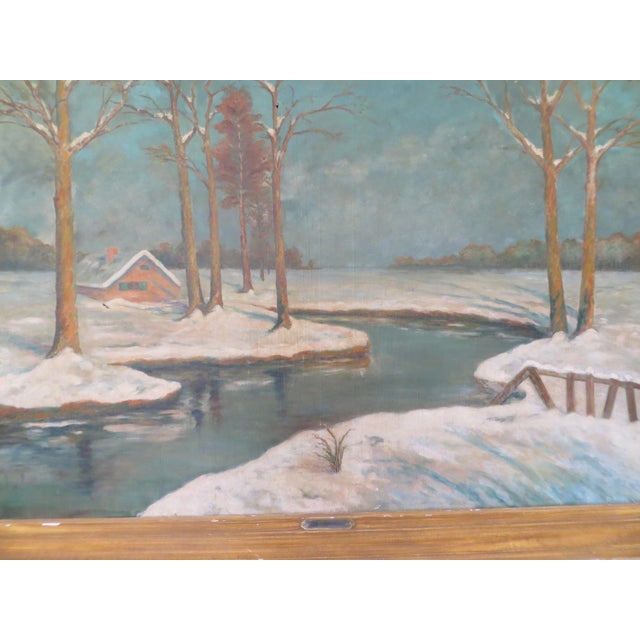 Late 19th Century Winter Landscape For Sale - Image 4 of 6
