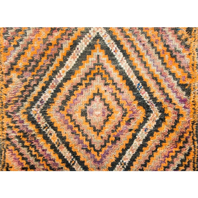 Orange Vintage Zig-Zag Moroccan Rug For Sale - Image 8 of 12