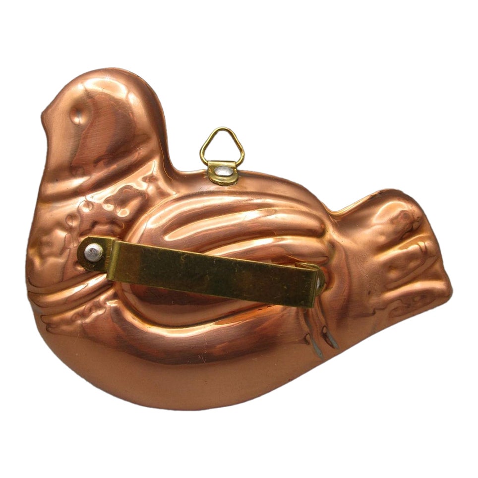 Vintage Copper Partridge Dove Shaped Cookie Cutter Brass Handle Holiday ...