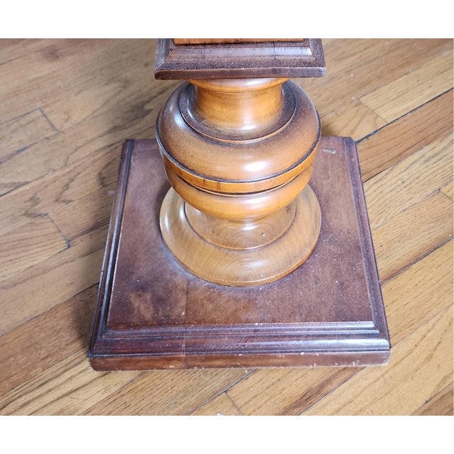 Vintage Neoclassical Revival Style Wooden Display Pedestal Stand For Sale - Image 4 of 9