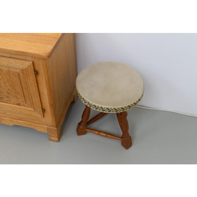 Mid-Century Danish Oak Tripod Stool, 1950s For Sale - Image 4 of 18