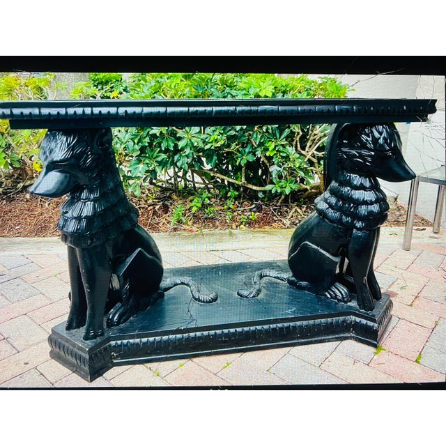 Italian Carrara Marble Top Console Table Hollywood Regency Style For Sale - Image 9 of 10