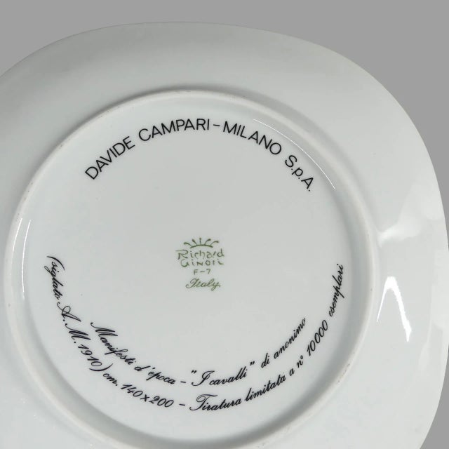 Campari Poster Series Plate by Richard Ginori For Sale - Image 3 of 6