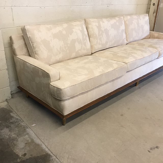 Mid-Century Sofa With Brass Legs | Chairish