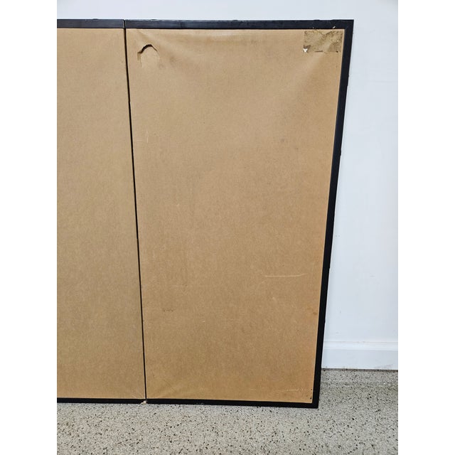 Vintage 4 Panel Kabuki Screen For Sale - Image 12 of 12