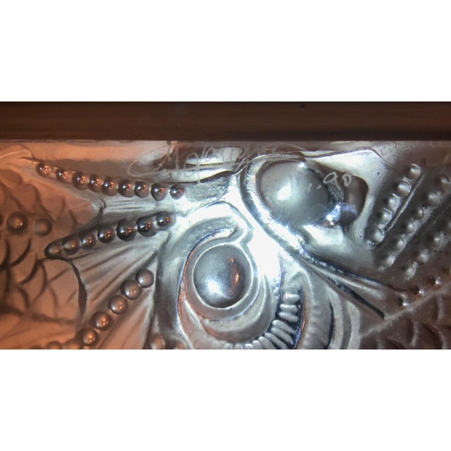 Signed Lalique French Art Glass "Masque De Femme" Plaque Standing Lamp For Sale - Image 12 of 13