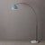 1960s Half Dome Mid Century Floor Lamp - 92" Modern Arc Lamp, Pool Blue Shade Black Nickel Finish, White Marble Base For Sale In Los Angeles - Image 6 of 7