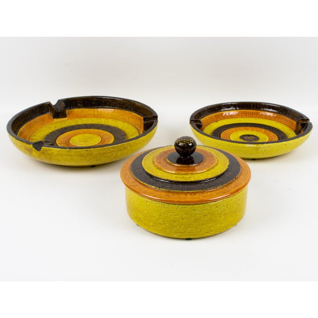 Bitossi for Rosenthal Netter Ceramic Box, Bowls Vide Poche, 3 pc, circa 1960 For Sale In Atlanta - Image 6 of 15