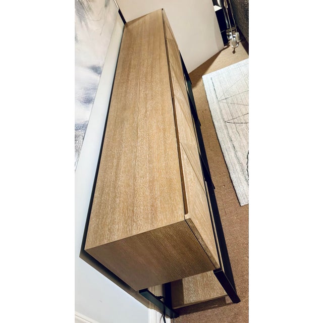 Contemporary Revelation Organic Modern Cerused Oak Finished Trapezoid Cabinet For Sale - Image 3 of 9