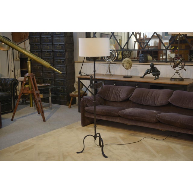 Wrought Iron Floor Lamp in the style of the Marolles Workshops, 1950s For Sale - Image 10 of 10