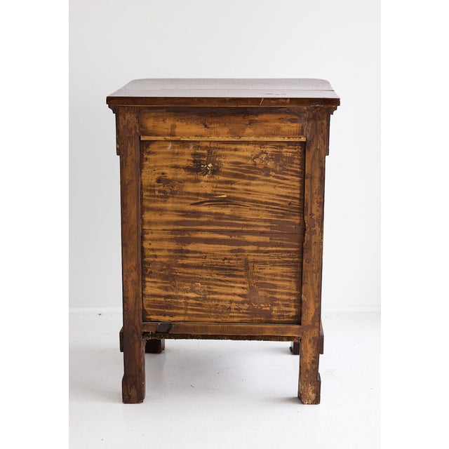Wood 19th Century Italian Walnut Commode, Neoclassical Design, Brass Knobs For Sale - Image 7 of 17