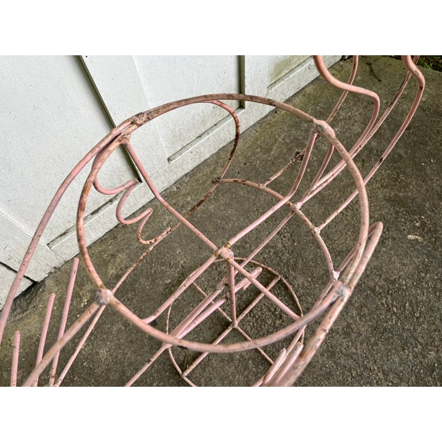 Mid-Century Modern Vintage Metal Pink Flamingo Plant Stands- Set of 2 For Sale - Image 3 of 7