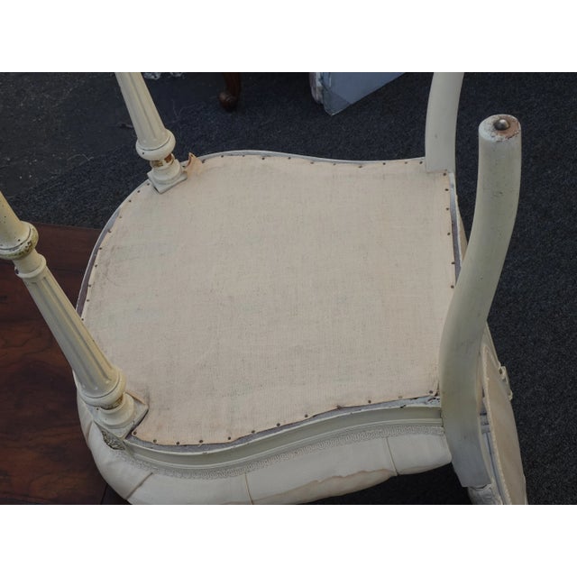 White Vintage Rococo Louis XVI Style Off White French Chair For Sale - Image 8 of 11