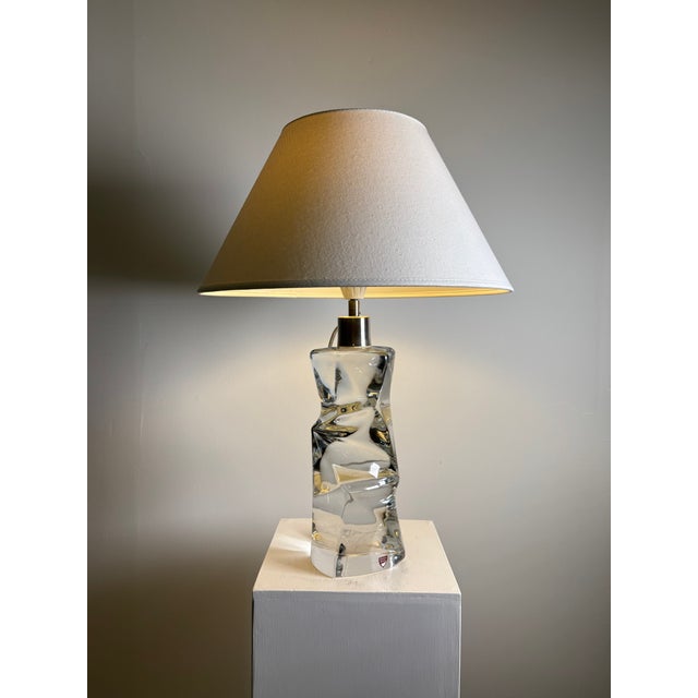 Glass Modern Glass Table Lamp by Olle Alberius for Orrefors, 1960s For Sale - Image 7 of 10