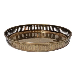 Vintage 1960s Brass Round Tray by Maurice Duchin For Sale