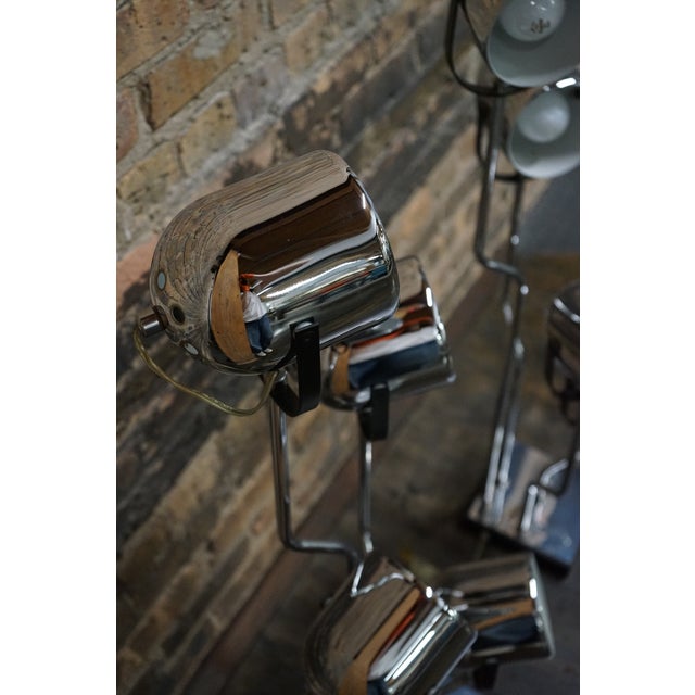 1960s Pair of Goffredo Reggiani 4 Arm Post Modern Chrome Table Lamps For Sale In Chicago - Image 6 of 10
