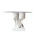 Sculptural Oval White Faux Bois Plaster Resin Palm Leaf Dining Table With Glass Top - Seats 4 For Sale - Image 4 of 5