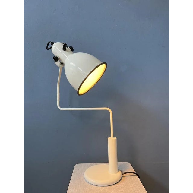 White Swing-Arm Anvia Elbow Table Lamp by Hoogervorst, 1970s For Sale - Image 4 of 11