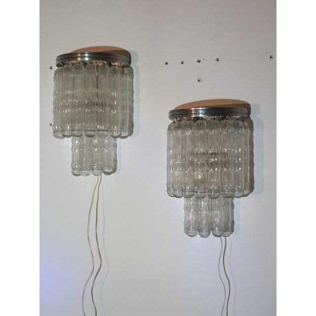 Silver Murano Glass Light Fixtures by Venini, 1970s, Set of 3 For Sale - Image 8 of 18