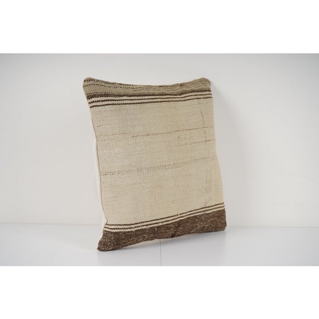Mid-Century Modern Striped Kilim Cushion Cover For Sale - Image 3 of 5